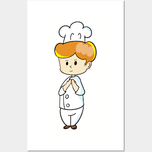 chef cartoon character  drawing design Posters and Art